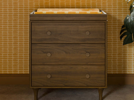 M9023NL,Babyletto,Lolly 3-Drawer Changer Dresser in Natural Walnut