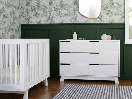 M4216W,Babyletto,Hudson 6-Drawer Double Dresser  Assembled in White Finish