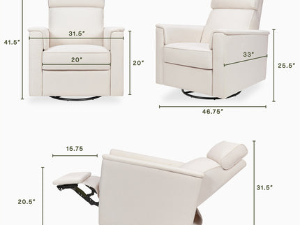 M17182PCMEW,Namesake,Willa Pro Power Glider Recliner w/ Power Lumbar in Performance Cream Eco-Weave