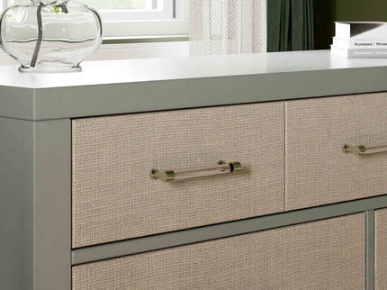 M24816FSPSEW,Namesake,Eloise 7-Drawer Assembled Dresser in French Sage and Performance Sand Eco-Weave