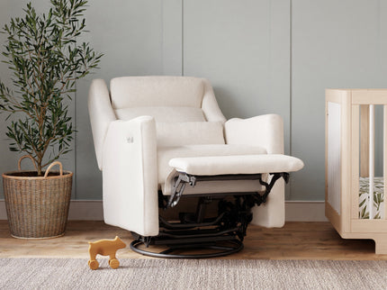 M11286PCMEW,Babyletto,Kiwi Plus Power Glider Recliner w/ Power Headrest in Performance Cream Eco-Weave