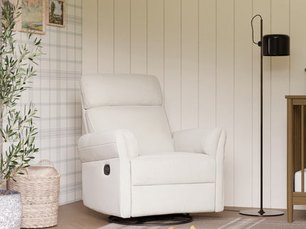 M24386VN,DaVinci,Suzy Flex Swivel Recliner w/ Adj. Arms & Headrest in Vanilla