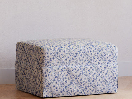 M21785BLT,Namesake,Sarah Flint x Namesake Crawford Gliding Ottoman in Blue Lattice Performance Eco-Weave