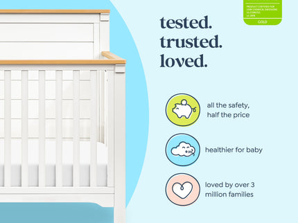 M27201RWHY,DaVinci,Shea 4-in-1 Convertible Crib in Warm White and Honey