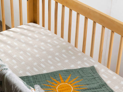 T27035,Babyletto,Beach Bum Muslin Crib Sheet in GOTS Certified Organic Cotton