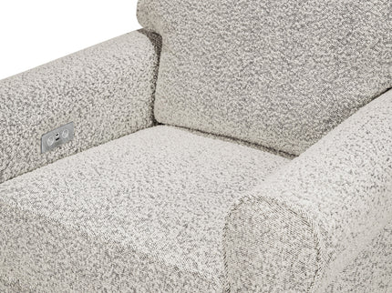 B17787BWB,Monogram by Namesake,Monroe Pillowback Power Recliner in Black White Boucle