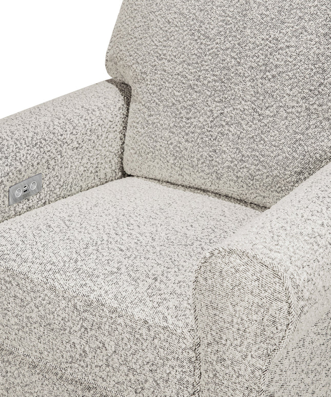 B17787BWB,Monogram by Namesake,Monroe Pillowback Power Recliner in Black White Boucle