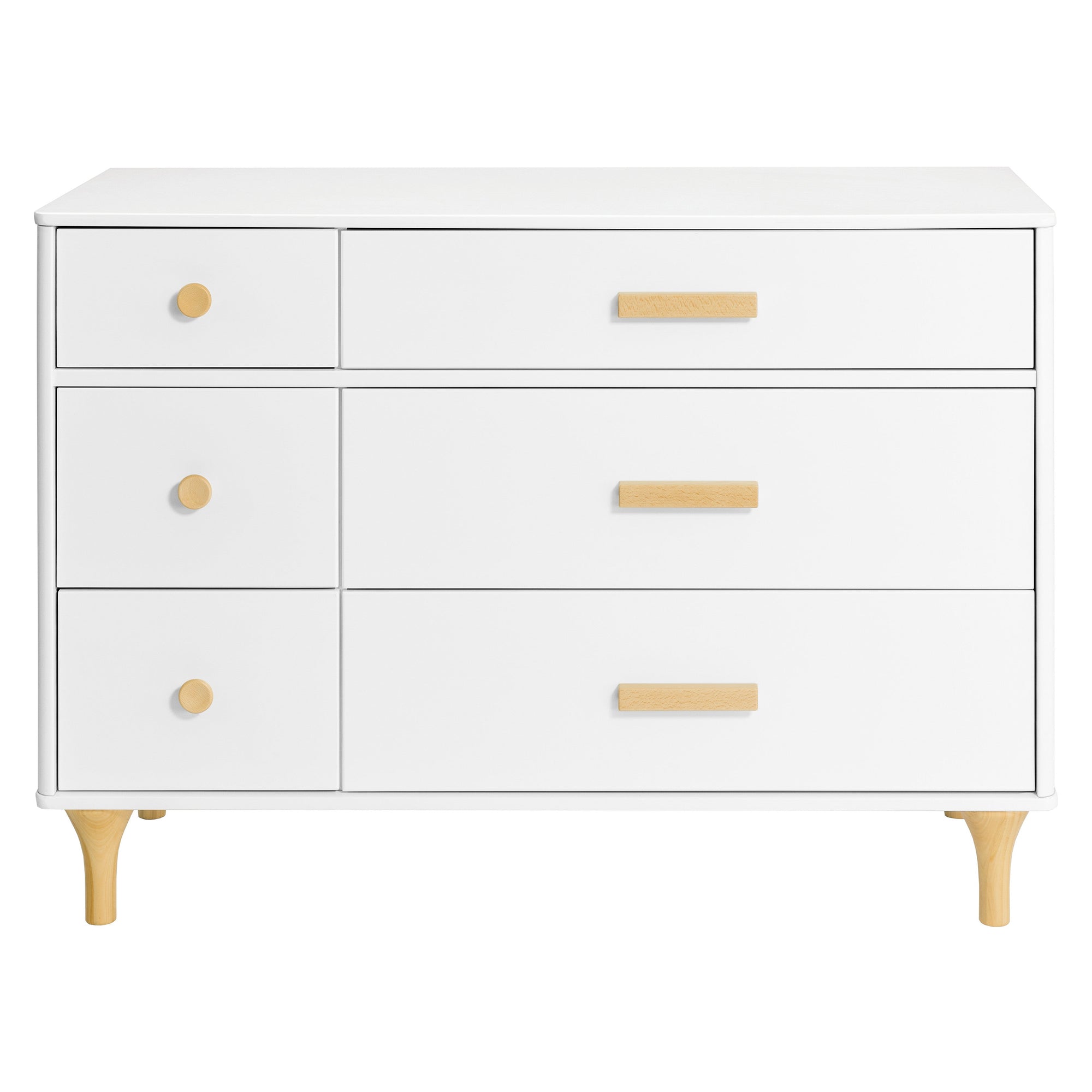 M9016WN,Babyletto,Lolly 6-Drawer Double Dresser  Assembled in White/Natural