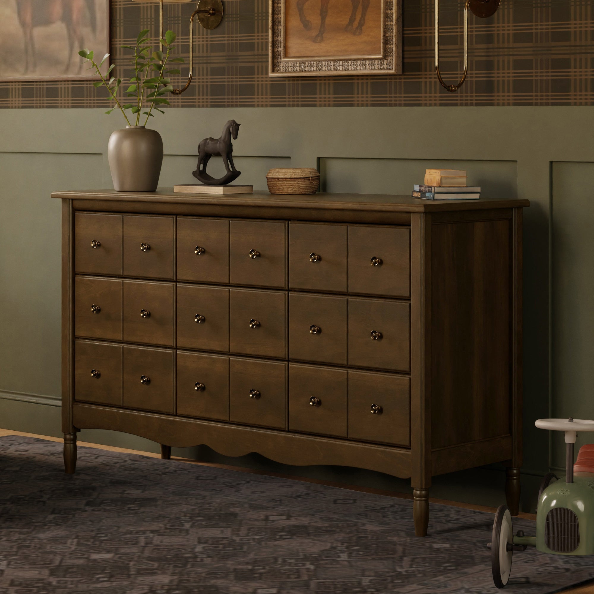 M7128NL,Namesake,Liberty 9-Drawer Assembled Dresser in Natural Walnut