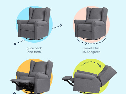 M21887SHG,DaVinci,Hayden Recliner and Swivel Glider in Shadow Grey