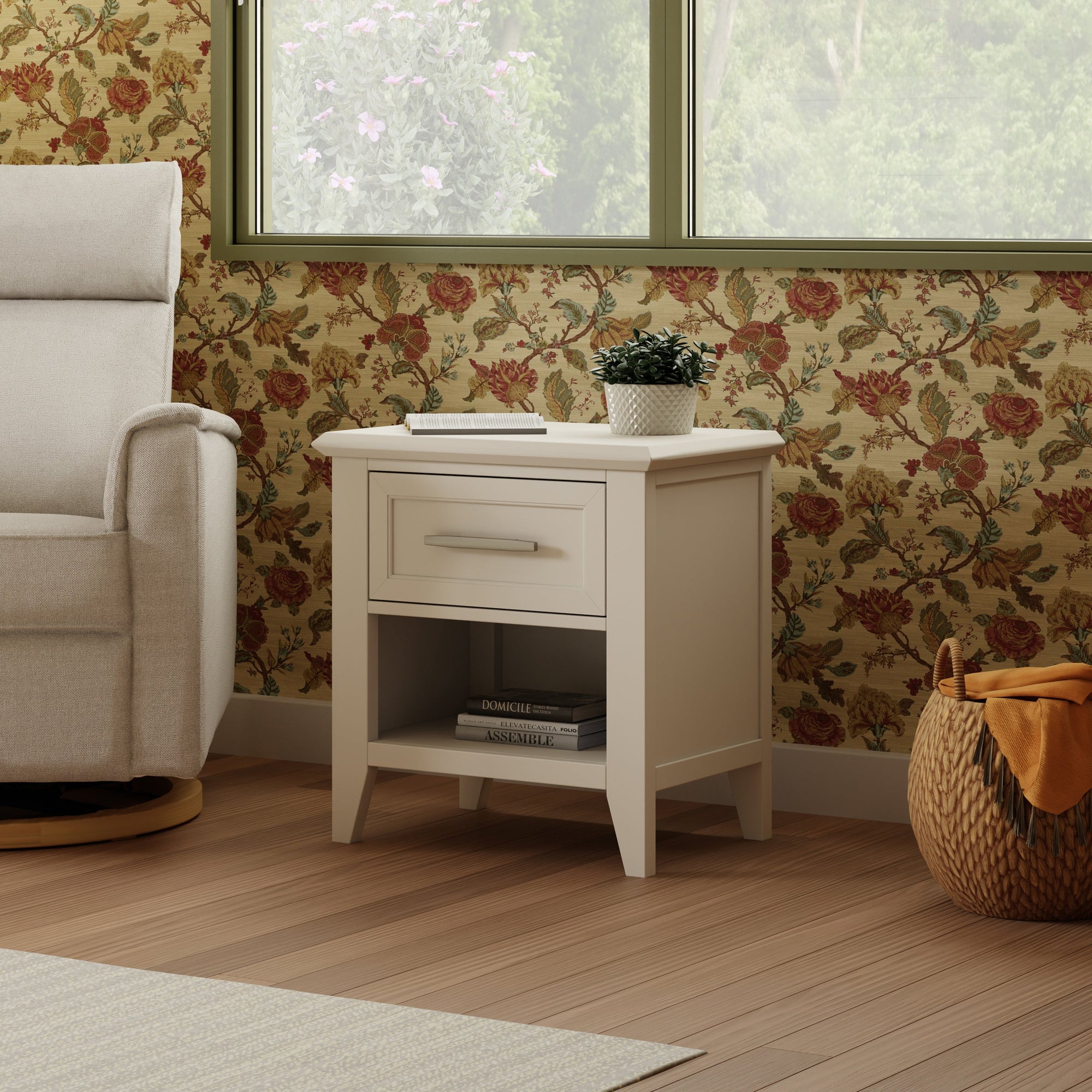 B14460RW,Monogram by Namesake,Beckett Nightstand in Warm White