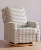 Tan Gingham with Light Wood Base