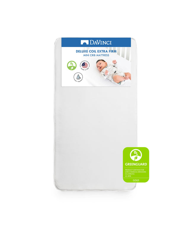 M5382C,DaVinci,Deluxe Coil Extra Firm Mini Crib Mattress 100% Non-Toxic & Waterproof