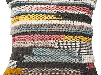 Urban Boho Multicolor Textured 22" Square Accent Pillow