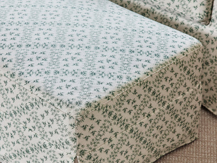 M21785GLT,Namesake,Sarah Flint x Namesake Crawford Gliding Ottoman in Green Lattice Performance Eco-Weave