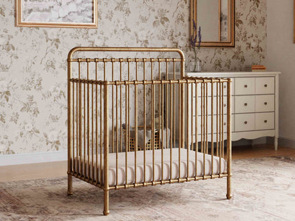 M15398VG,Namesake,Winston 4-in-1 Convertible Mini Crib in Vintage Gold