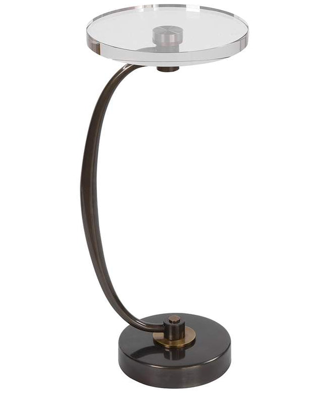 Uttermost Fawn 12" Wide Dark Bronze Metal Round Drink Table