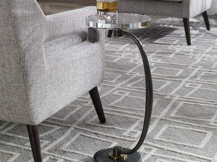 Uttermost Fawn 12" Wide Dark Bronze Metal Round Drink Table