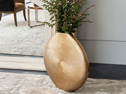 Uttermost Gretchen 23" High Ribbed Gold Modern Vase