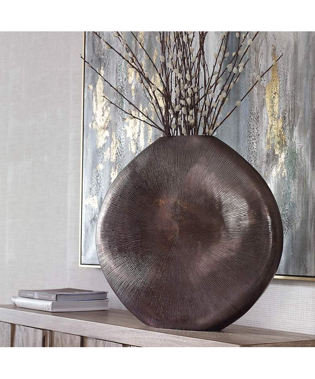 Uttermost Gretchen 23" Wide Black Nickel Metal Vase