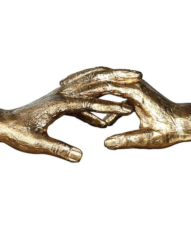 Uttermost Hold My Hand 9" Wide Antique Gold Leaf Figurine