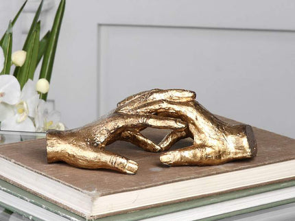 Uttermost Hold My Hand 9" Wide Antique Gold Leaf Figurine