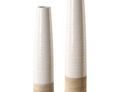 Uttermost Ivory Sands 23" High White Ceramic Vases Set of 2
