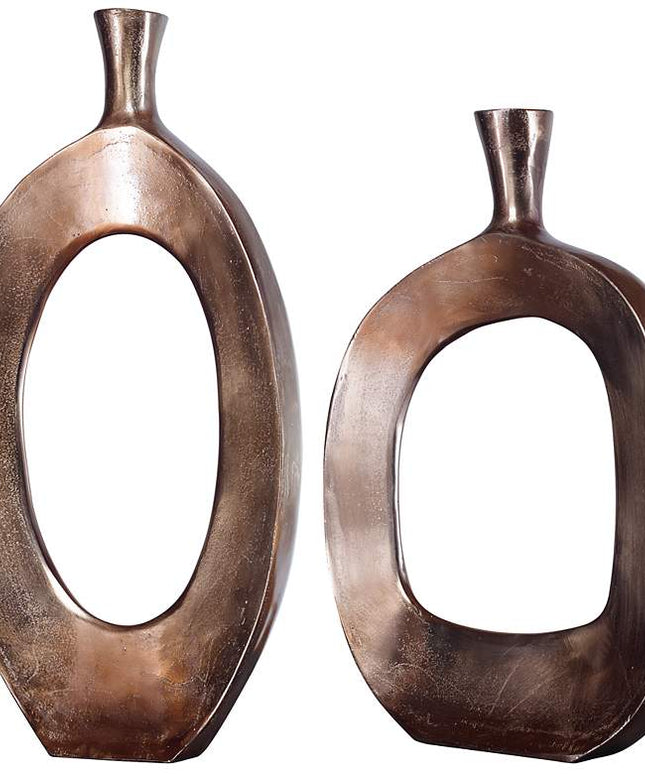 Uttermost Kyler 22" High Bronze Aluminum Vases Set of 2