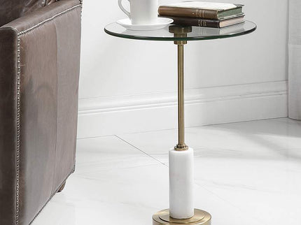 Uttermost Portsmouth 15 3/4" Wide Brushed Brass Accent Table