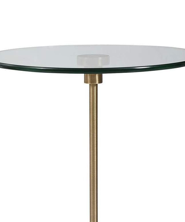 Uttermost Portsmouth 15 3/4" Wide Brushed Brass Accent Table