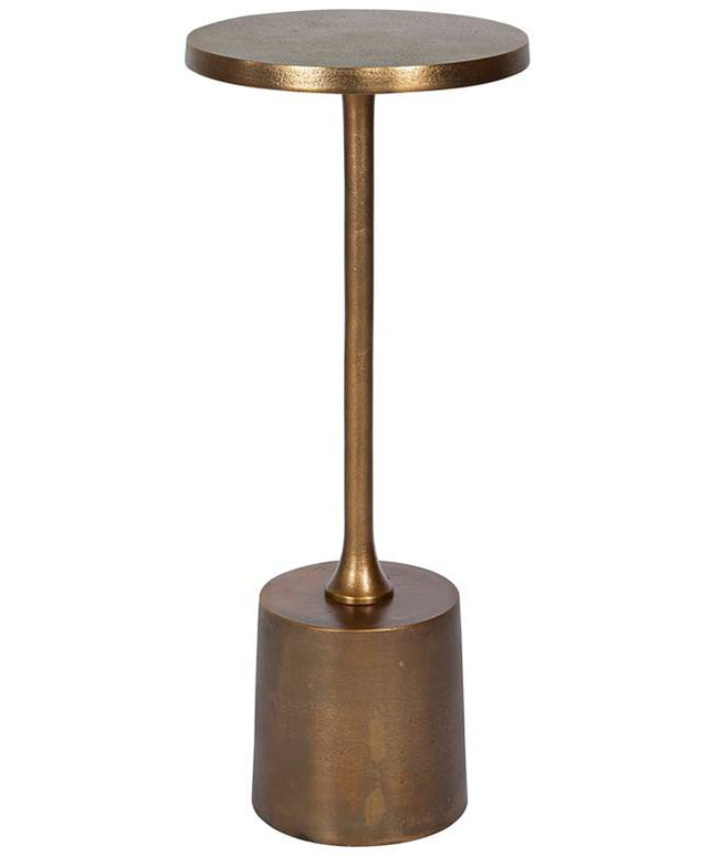 Uttermost Sanaga 10" Wide Textured Antique Gold Modern Drink Table