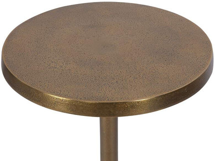 Uttermost Sanaga 10" Wide Textured Antique Gold Modern Drink Table