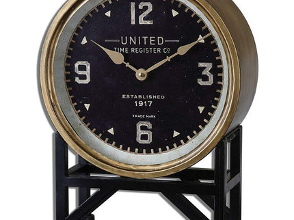 Uttermost Shyam Vintage Brass 16" High Table Clock