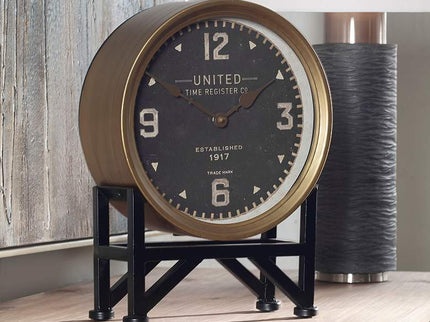 Uttermost Shyam Vintage Brass 16" High Table Clock