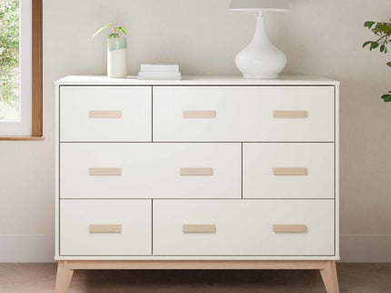 M5826WNX,Babyletto,Scoot 6-Drawer Dresser in White/Washed Natural
