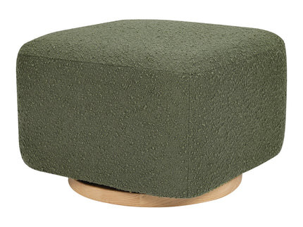M26385OBLB,Babyletto,Kiwi Gliding Ottoman in Olive Boucle w/ Light Wood Base