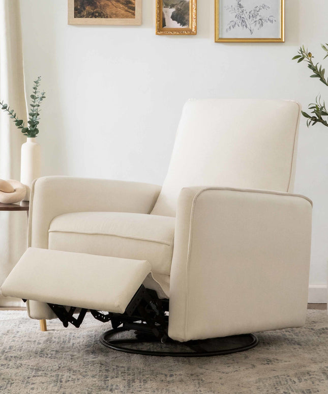 M19387PCMEW,DaVinci,Penny Swivel Recliner in Performance Cream Eco-Weave