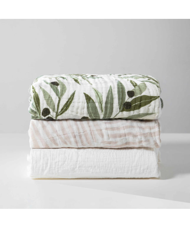 T29233,Babyletto,Oat Stripe Muslin All-Stages Midi Crib Sheet in GOTS Certified Organic Cotton