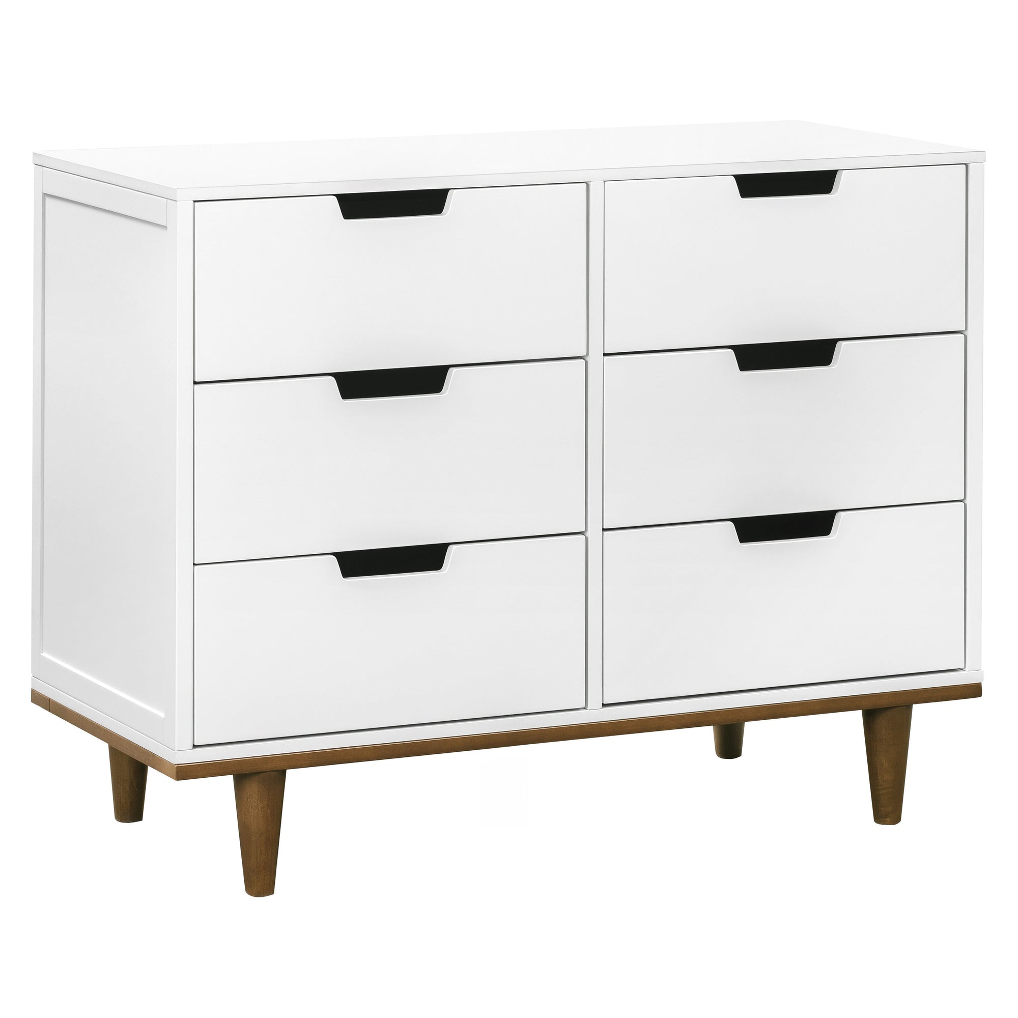 W4926WL,DaVinci,Marley 6-Drawer Double Dresser in White/Walnut