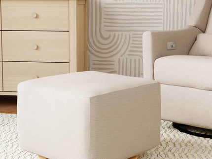 M26385PBEWLB,Babyletto,Kiwi Gliding Ottoman in Performance Beach Eco-Weave w/ Light Wood Base
