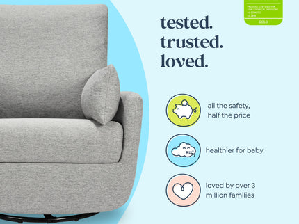 M24587FTG,DaVinci,Juno Swivel Glider in Frost Grey