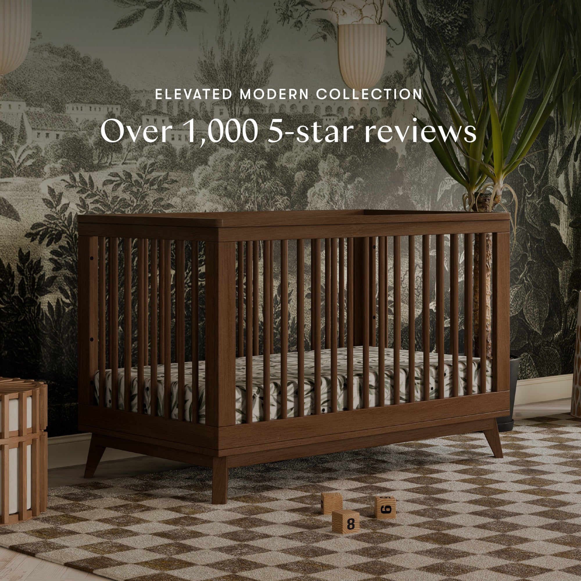 M5801NL,Babyletto,Scoot 3-in-1 Convertible Crib w/Toddler Bed Conversion Kit in Natural Walnut