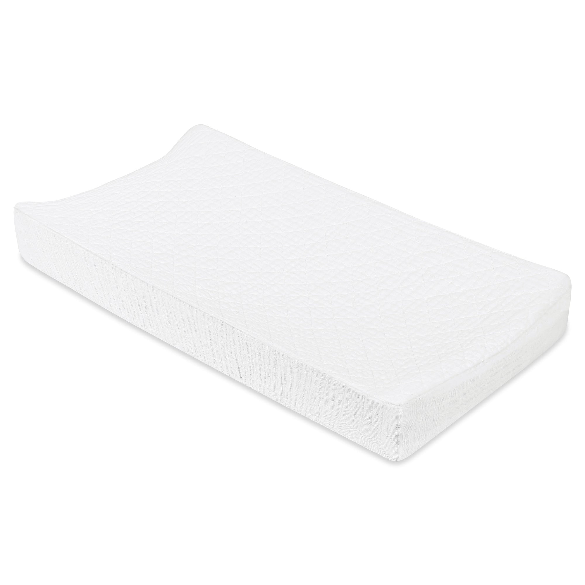 T29437,Babyletto,Plain White Quilted Muslin Changing Pad Cover in GOTS Certified Organic Cotton