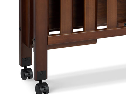 M18198Q,DaVinci,Dylan Folding Portable 3-in-1 MiniCrib and TwinBed in Espresso