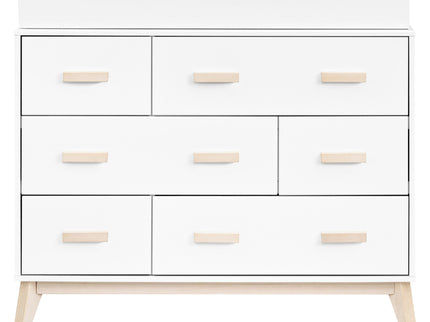 M5826WNX,Babyletto,Scoot 6-Drawer Dresser in White/Washed Natural