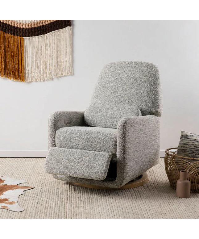 Arc Electronic Recliner and Swivel Glider in Boucle with USB port