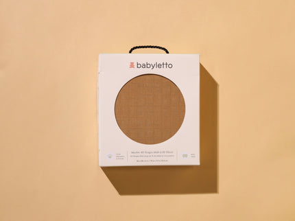 T29533BTS,Babyletto,Burnt Sienna Muslin All-Stages Midi Crib Sheet in GOTS Certified Organic Cotton