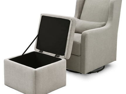 F18787PFTGRY,Carter's,Adrian Swivel Glider with Storage Ottoman in Performance Grey Linen