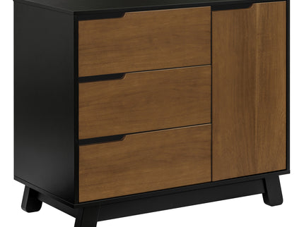 M4223BNL,Babyletto,Hudson 3-Drawer Changer Dresser w/Removable Changing Tray in Black/Natural Walnut