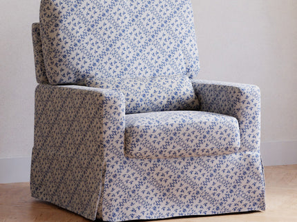 M21787BLT,Namesake,Sarah Flint x Namesake Crawford Swivel Glider in Blue Lattice Performance Eco-Weave